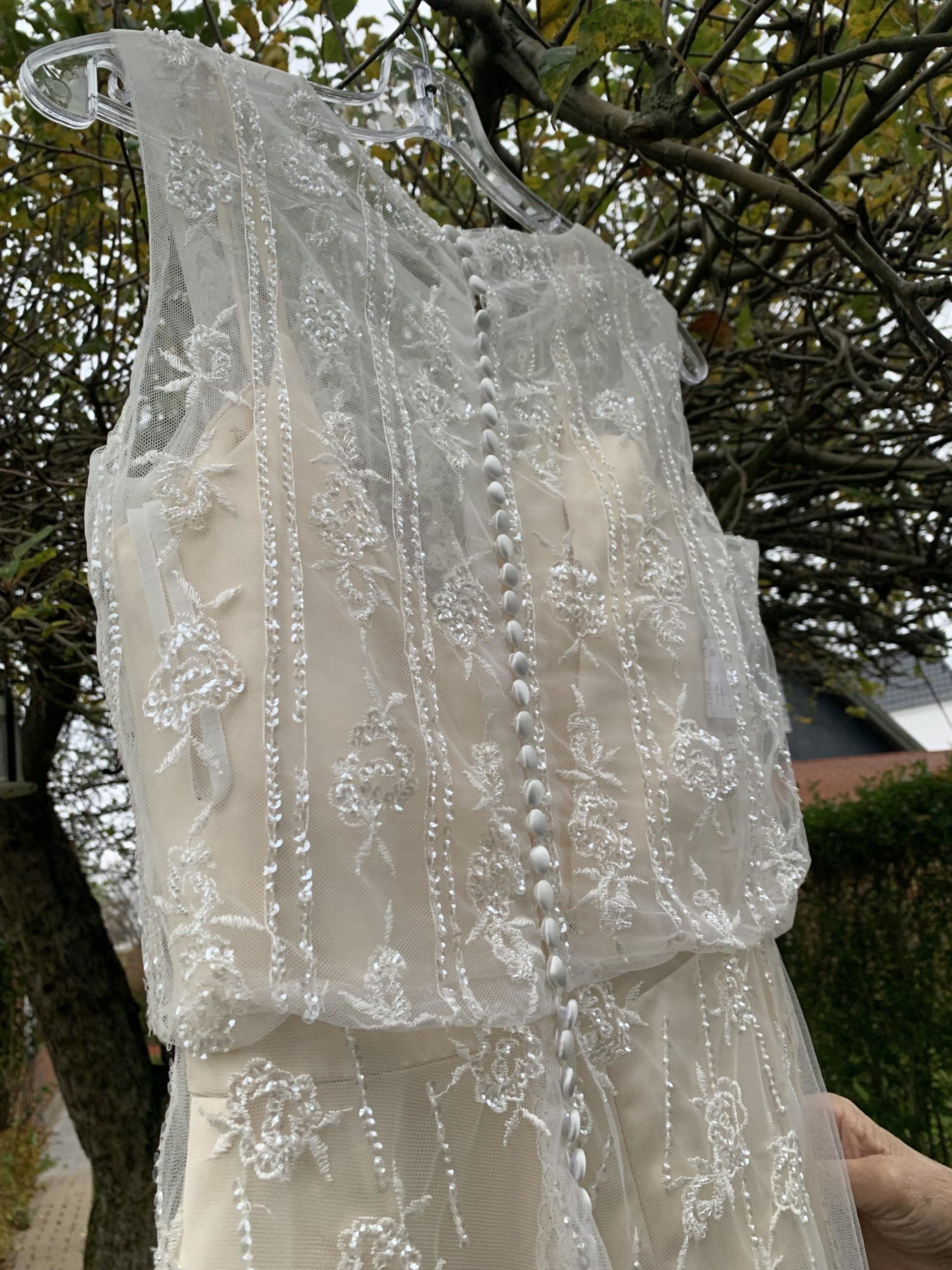 Ny og ubrugt brudekjole til salg – elegant 1920’er