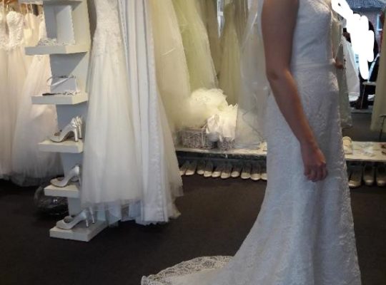 NY PRIS ! Smuk og helt ny ubrugt brudekjole + slør